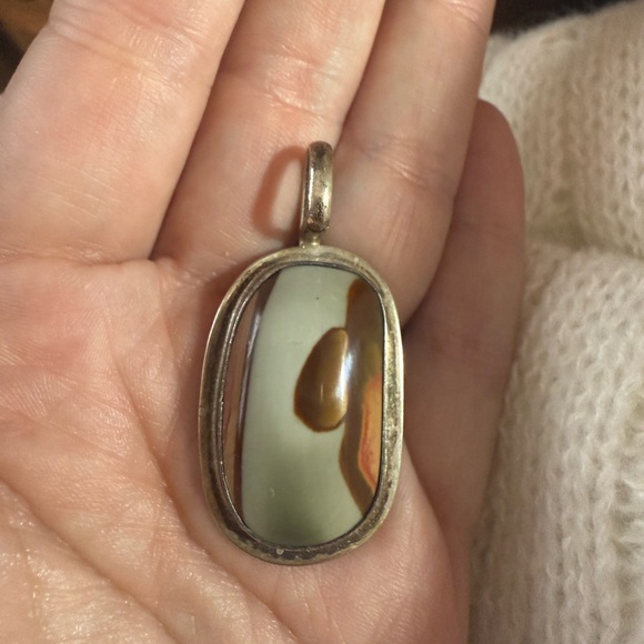 Noreena jasper sterling silver pendant - Picture 2 of 4